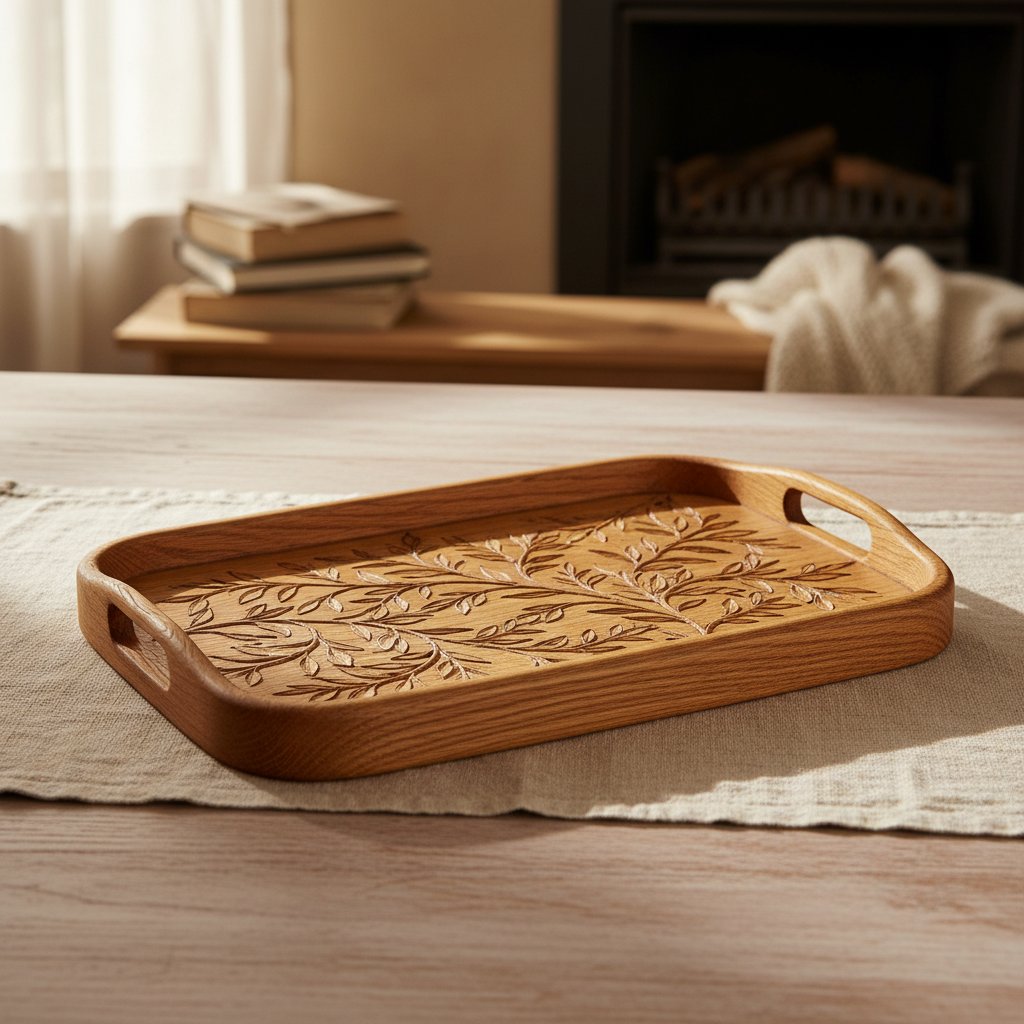 Oak Engraved Serving Tray