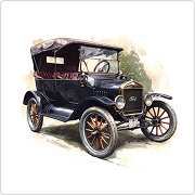 Vintage illustration of a Ford Model T car