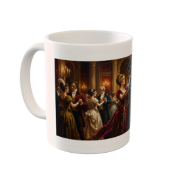 Regency Masquerade Ball Art - Custom Ceramic Mug & Plate