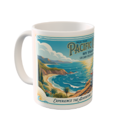 Pacific Coast Train Adventure Custom Ceramic Mug