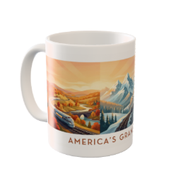 America's Grand Train Journey Custom Ceramic Mug & Plate