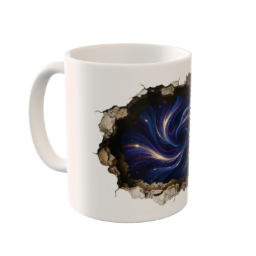 Midnight Blue Spiral Aurora Custom Ceramic Mug & Plate