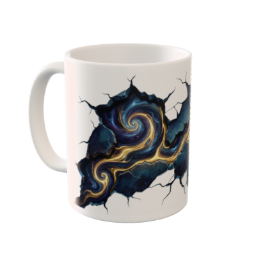 Cracked Stone Gold Galaxy Swirls Custom Ceramic Mug