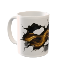 Golden Aurora Ribbons in Cracked Wall Custom Ceramic Art