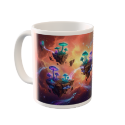 Floating Mushroom Islands Nebula Custom Ceramic Mug Art