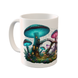 Glowing Mushroom Fairy Village Custom Ceramic Mug