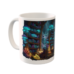 Enchanted Mushroom Library Custom Mug | Magical Botanical Art