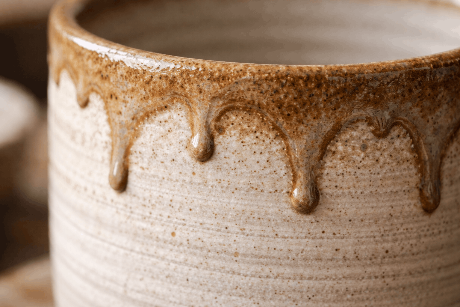 texture of handmade ceramic tableware