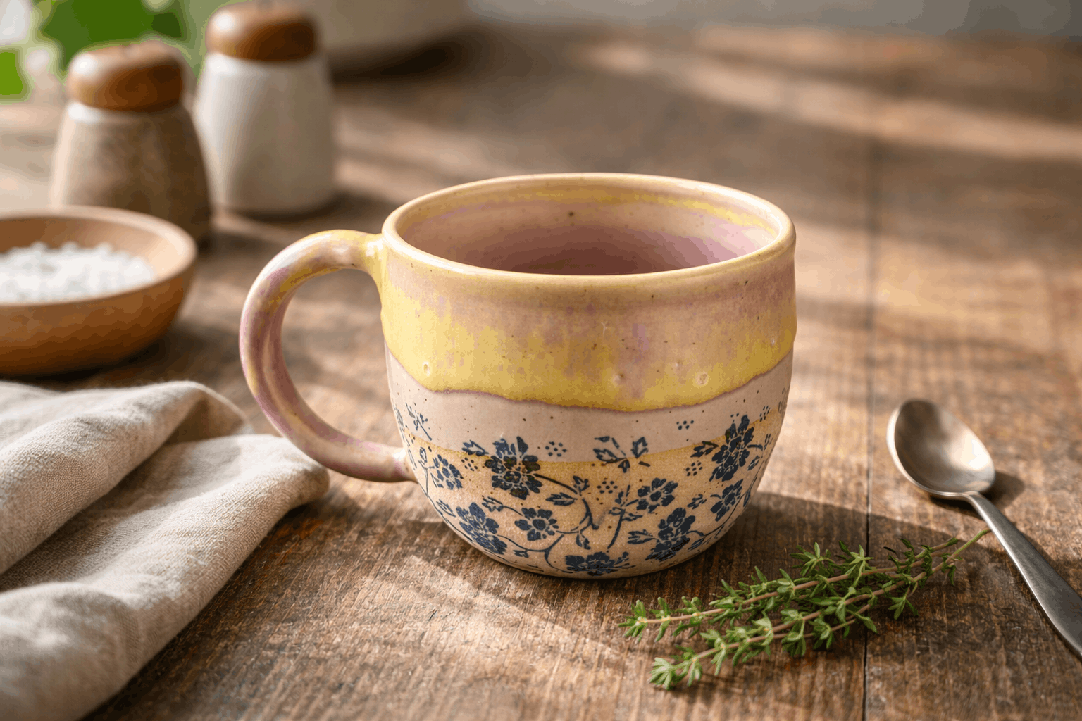 handmade ceramic cup for coffee or tea
